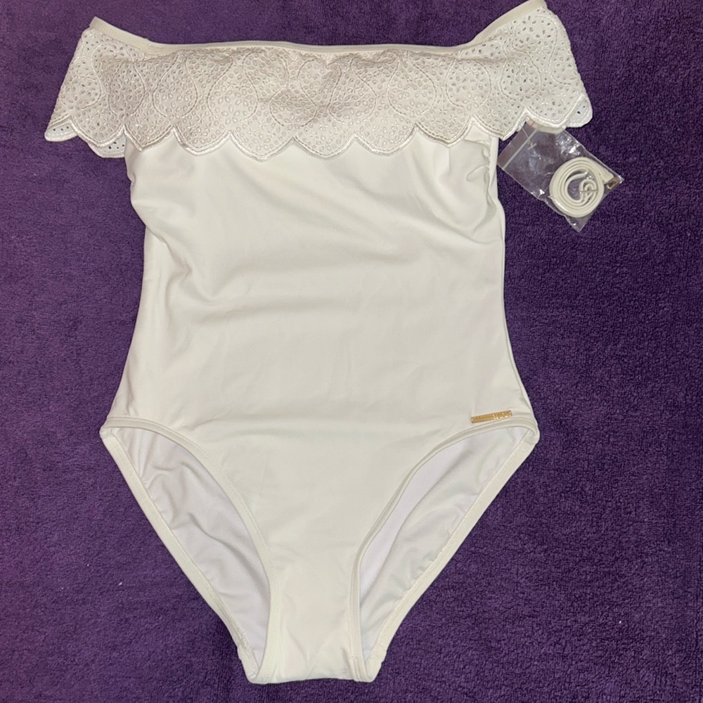 NWT Michael Kors one piece eyelet details swimsuit